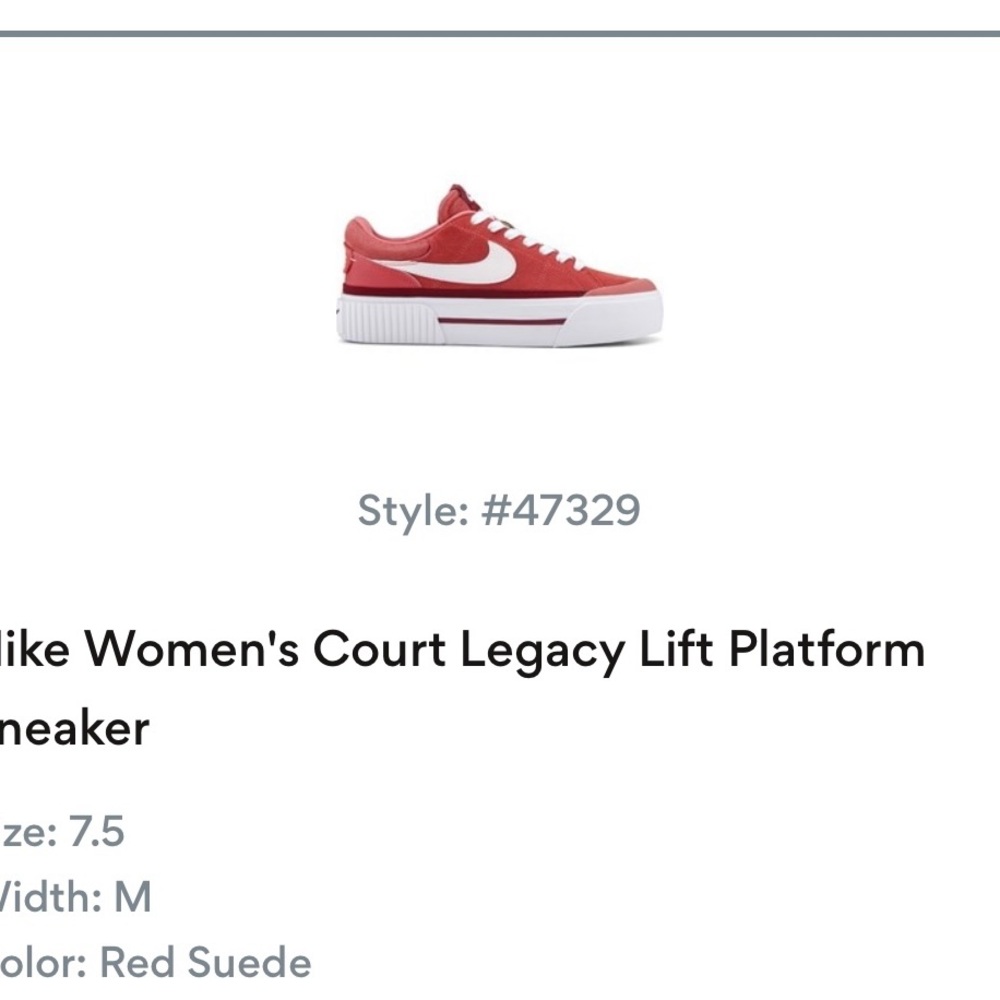 Nike court legacy lift plate form tennis shoes. Worn 1 x.  Woman’s 7.5